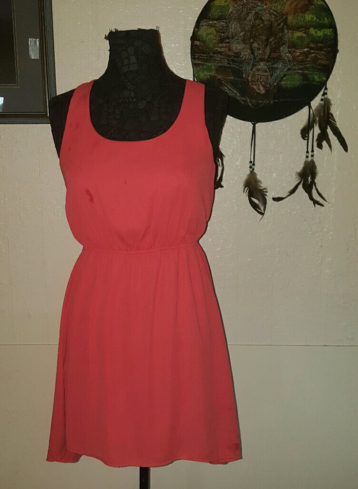 Needle & Thread Coral Crossback Chiffon Dress